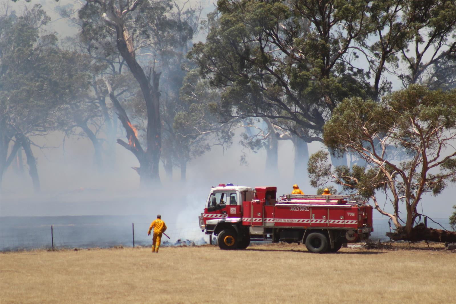 Langley-Barfold at a fire near Sidonia. Photo courtesy Midland Express
